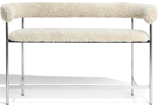 Møbel Copenhagen Font Bar Sofa 75 cm Avių kailis Oyster/Poliruoto plieno rėmas