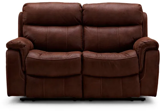 HAGA Arizona 2 kino sofa su elektriniu atlošu - rudos mikrofibros audinys