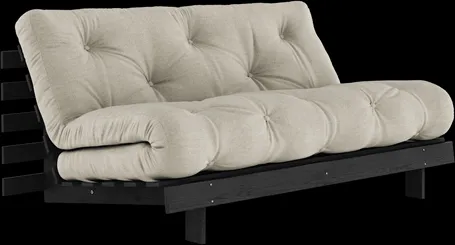 Karup Design Roots miegamoji sofa su čiužiniu Roots 160x200 Lin/Natūraliai lakuota juoda