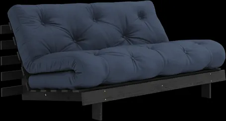 Karup Design Roots miegamoji sofa su čiužiniu Roots 160x200 tamsiai mėlyna / lakuota juoda