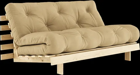 Karup Design Roots miegamoji sofa su čiužiniu 160x200 758 smėlio kviečių spalvos / pušis