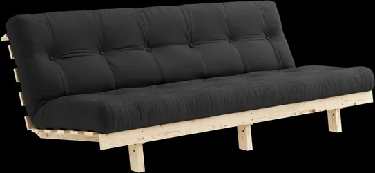 Karup Design Lean miegamoji sofa su čiužiniu Alpha 130x200 Tamsiai pilka/Raw
