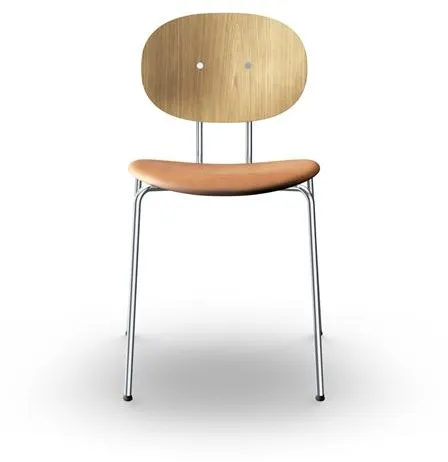 Sibast Furniture Piet Hein Valgomojo kėdė Chromuotas ąžuolas ir konjako oda