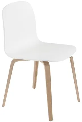 Muuto Visu valgomojo kėdė su medine baze Balta/Ąžuolas