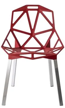 Magis Chair One 4 Kojų Valgomojo Kėdė Anoduota/Raudona